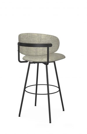 Amisco's Wyatt Modern Swivel Bar Stool with Curved Back - Back View