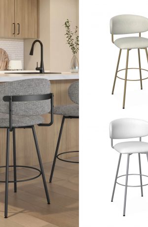 Amisco's Wyatt Modern Custom Made Swivel Bar Stool with Low Back