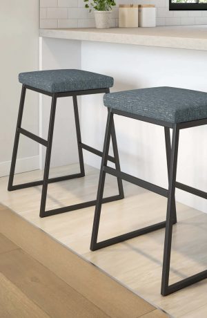 Amisco's Zach Modern Backless Black Bar Stool in Modern Simple Kitchen Design
