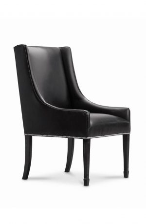 Leathercraft's 462 Jefferson Host Chair in Black Leather with Nailhead Trim