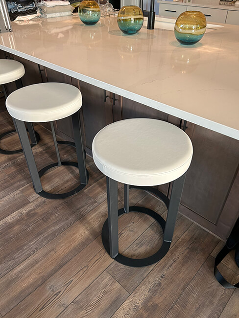 Amisco's Allegro Modern Bar Stool in Black and White in Customer's Kitchen