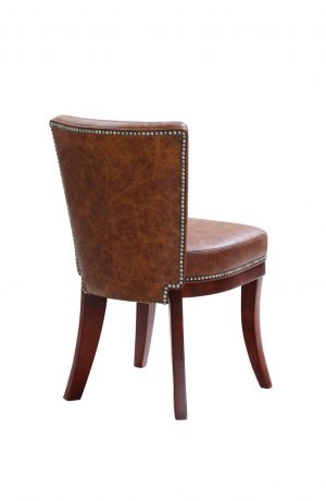 Darafeev's 917 Maple Upholstered Wood Club Chair with Leather and Nailhead Trim - Back Side