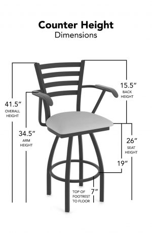 Holland's #415 Jackie Swivel Counter Height Stool Dimensions