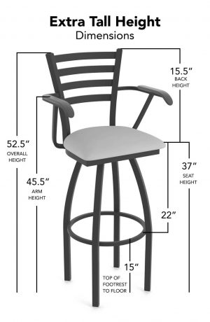 Holland's #415 Jackie Swivel Extra Tall Height Stool Dimensions