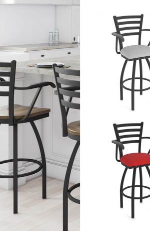Holland's Jackie Swivel Bar Stool with Arms - Custom Made in a Variety of Colors