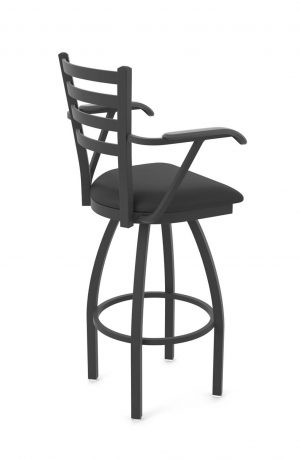 Holland's Jackie Swivel Metal Bar Stool with Arms - Side Back
