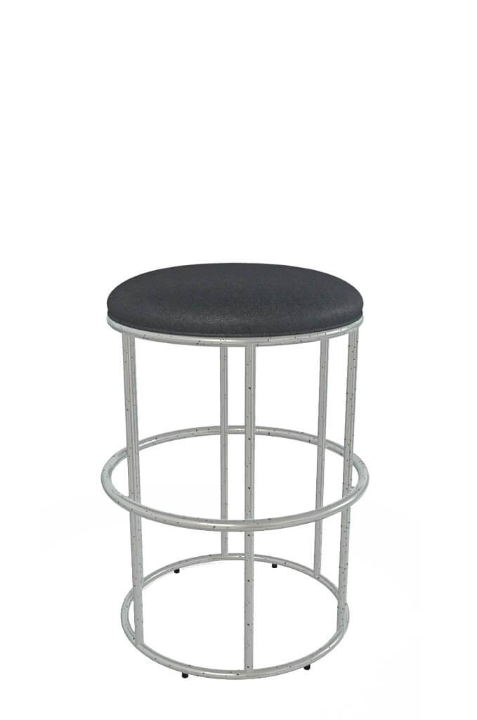 Wesley Allen's Nyx Backless Bar Stool in Navy Blue Seat Cushion