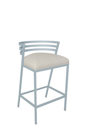 Wesley Allen's Arlo Blue Modern Bar Stool with Low Back