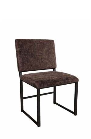 Wesley Allen's Franklin Modern Black Dining Chair in Brown Fabric