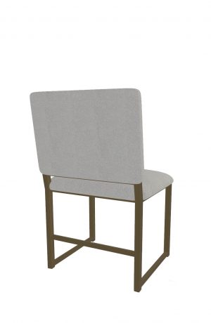 Wesley Allen's Franklin Modern Metal Dining Chair in Gold Metal and Tan Cushion - Back View