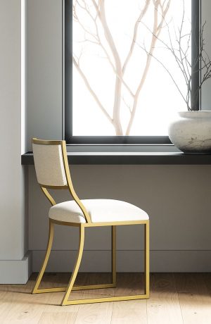 Wesley Allen's Ki Gold Metal Modern Dining Chair