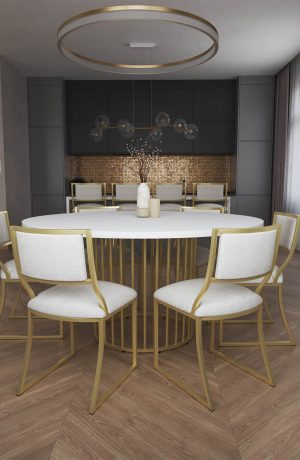 Wesley Allen's Ki Modern Dining Chairs in Open-Concept Kitchen Design