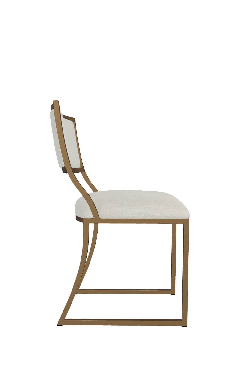 Wesley Allen's Ki Upholstered Modern Dining Chair in Bronze - Side View