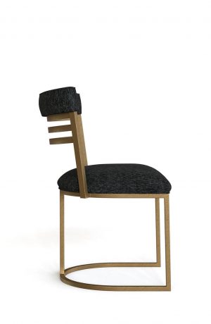 Wesley Allen's Miramar Modern Metal Dining Chair with Curved Back - Side View