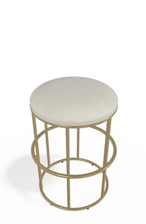 Wesley Allen's Nyx Modern Backless Bar Stool in Gold - Looking Down