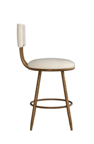 Wesley Allen's Rei Metal Swivel Bar Stool with Back - Side View