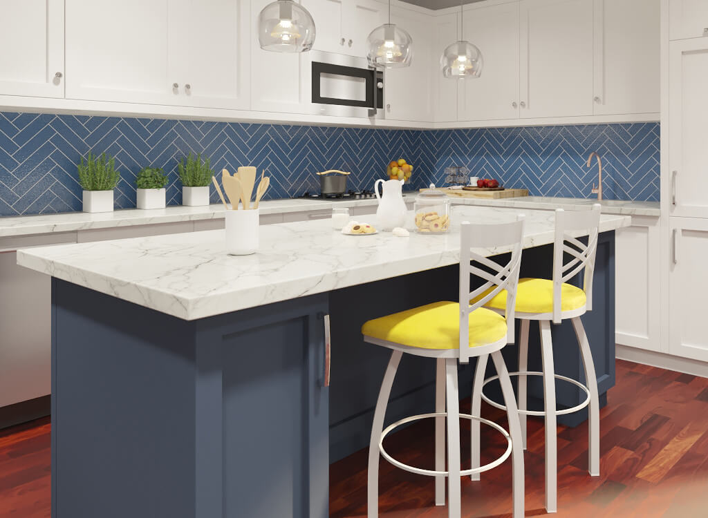 Bar stools with contrasting backdrop