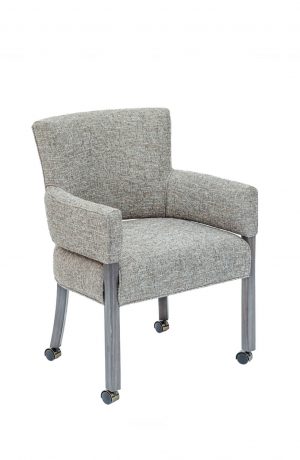 Darafeev's Mod Dining Arm Chair with Casters in Gray Fabric