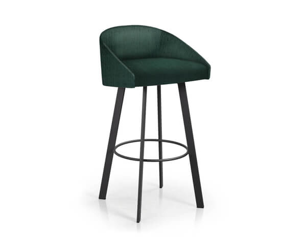 Emerald green bar stool with low back