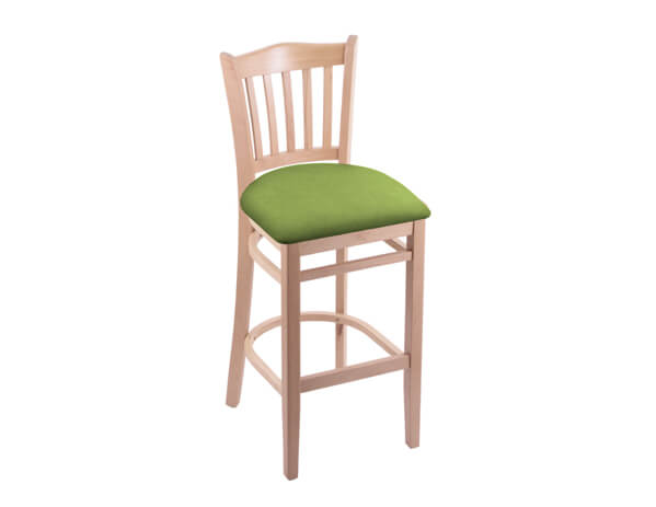 Rustic green bar stool with back