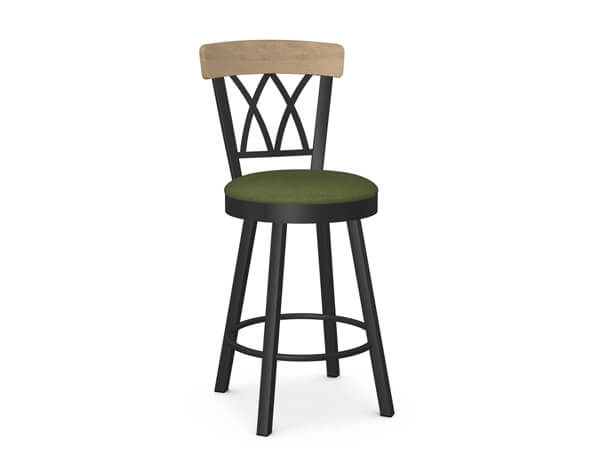 Vintage green bar stool with back