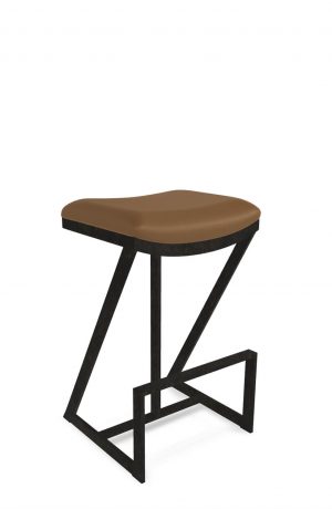 Metal Finish: Aged Iron • Seat Cushion: Dillon Luggage, vinyl • 30″