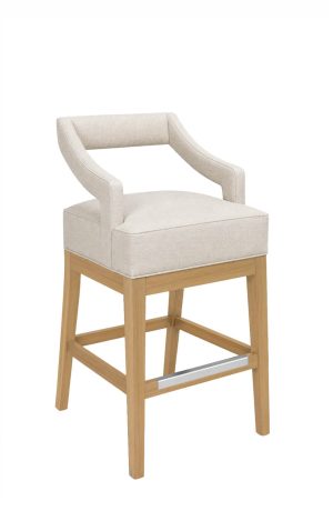 185 Modern Natural Wood Bar Stool with Arms