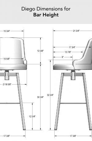 Amisco's Diego Bar Height Dimensions