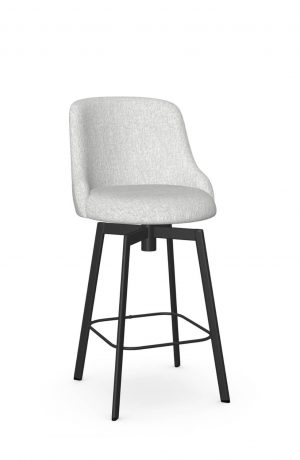 Amisco's Diego Black Metal Swivel Counter Stool with Low Curved Back