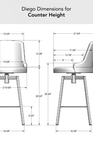 Amisco's Diego Counter Height Dimensions