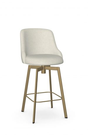Amisco's Diego Gold Metal Swivel Counter Stool with Low Curved Back