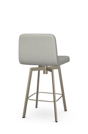 Amisco's Tully Champagne Bronze Metal Swivel Bar Stool with Low Back - Back View