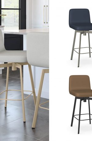 Amisco's Tully Custom Made Swivel Bar Stool with Low Back