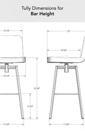Amisco's Tully Swivel Stool in Bar Height Dimensions