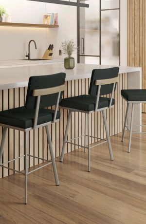 Amisco's Wesley Metal Swivel Conter Stool in Modern Kitchen Design