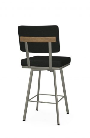 Amisco's Wesley Modern Swivel Bar Stool with Back - Back View