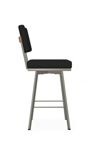 Amisco's Wesley Modern Swivel Bar Stool with Back - Side View