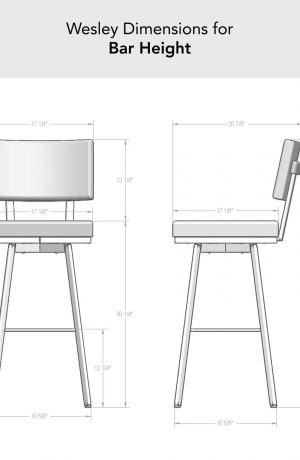Amisco's Wesley Swivel Stool in Bar Height Dimensions