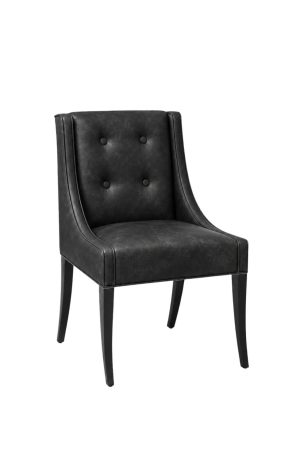 Black Tufted Dining Chair - Style Upholstering - 100 - Black Leather Chair
