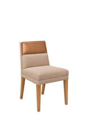 Brown mid-century modern dining side chair - style upholstering - 1250