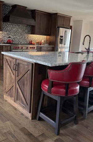 Red Leather Counter Stools for Kitchen Island