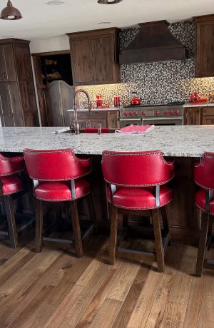 Red Leather Counter Stools for Kitchen Island