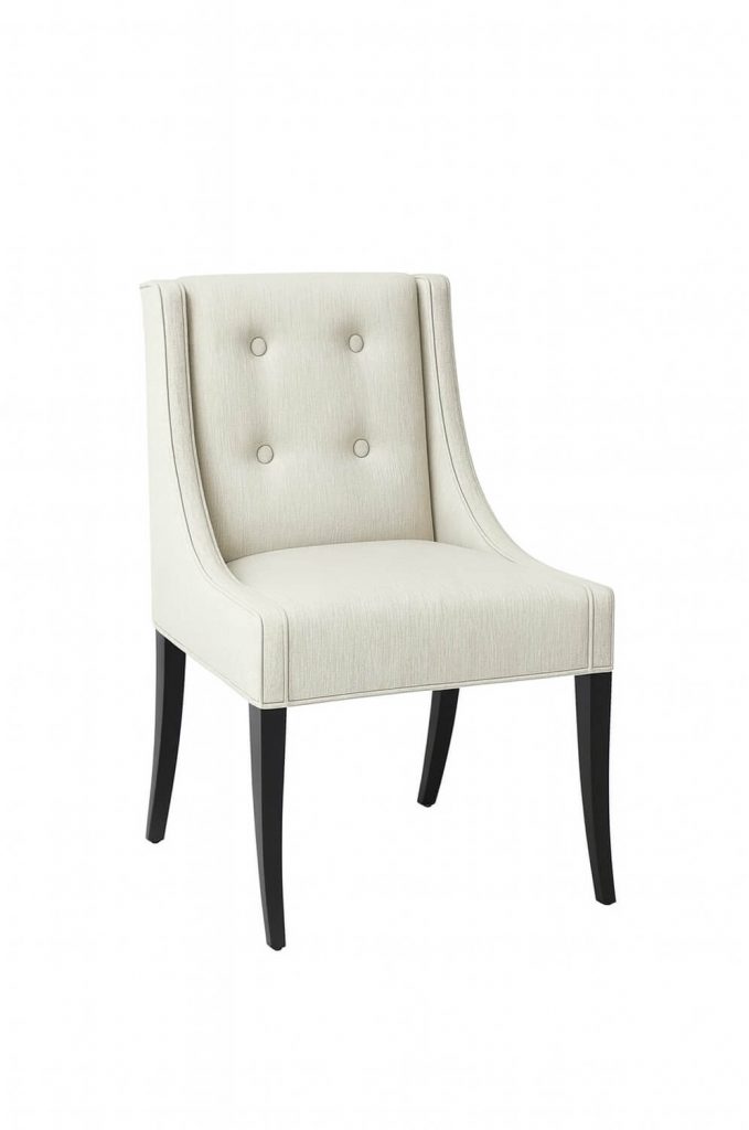 Style Upholstering's 100 Classic Black and White Dining Chair with Button Tufting