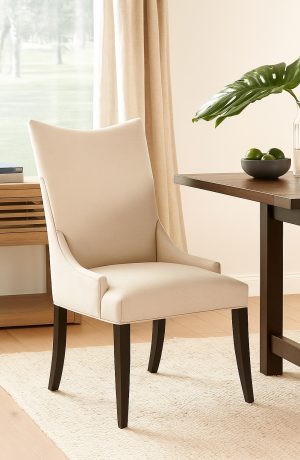 Style Upholstering's 1200 Modern Dining Arm Chair by Table