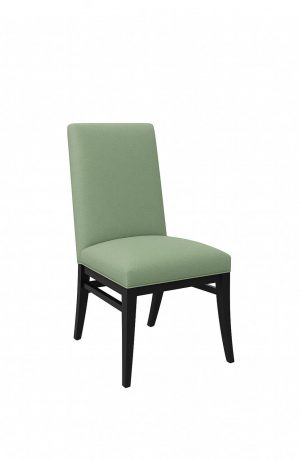 Style Upholstering's 1201 Black Dining Chair with Sage Green Fabric