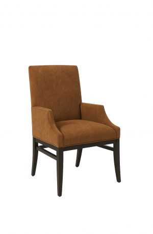 Style Upholstering's #1202 Classic Upholstered Brown and Black Dining Arm Chair