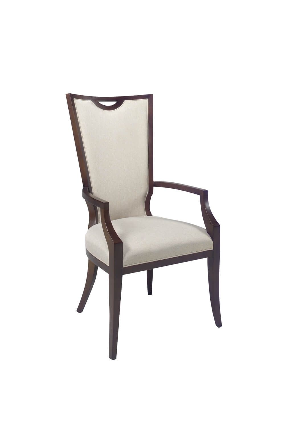 #1204A Transitional Upholstered Wood Dining Arm Chair