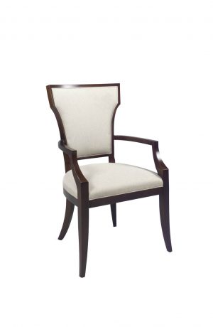 Style Upholstering #1205A Transitional Wood Upholstered Dining Arm Chair