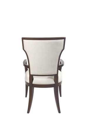 Style Upholstering #1205A Transitional Wood Upholstered Dining Arm Chair - Back View
