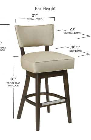 Style Upholstering's 15-SWBS Bar Height Dimensions